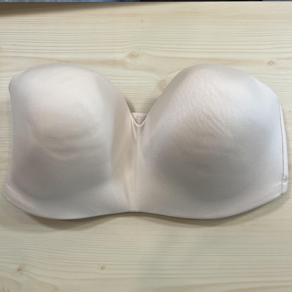 Wacoal Strapless Bra Womens 40DD Beige‎ T Shirt No Underwire Padded Seamless